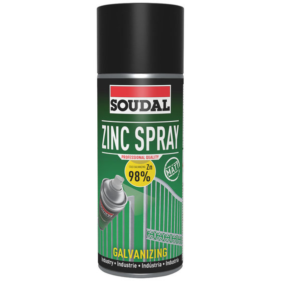 SOUDAL -Industriele toepassingen - Zinc spray 400 mL -  ean 5411183090736