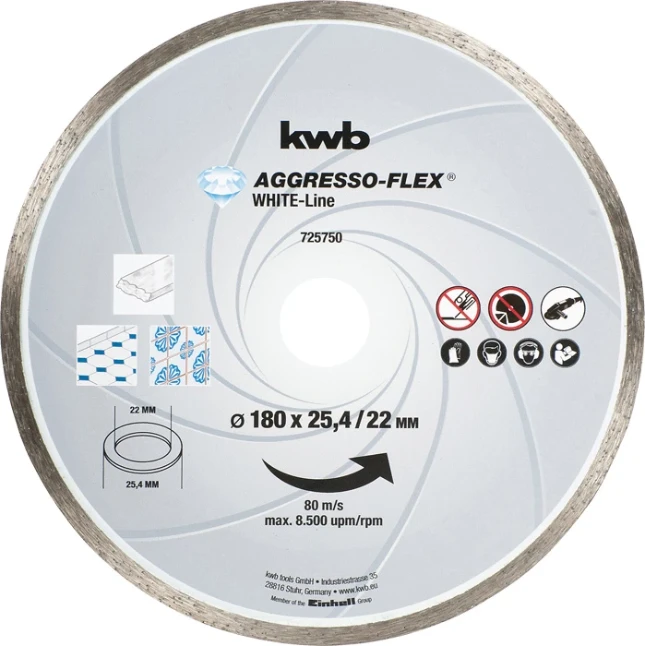 kwb|DIAMANT SCHIJF WHITE LINE 178 MM|art 725750|EAN 4009317257509 |