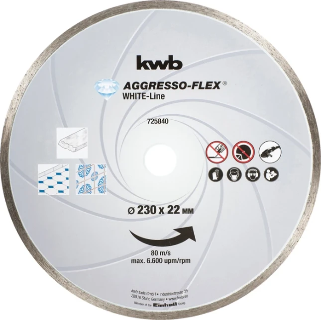 kwb|DIAMANT SCHIJF WHITE LINE 230 MM|art 725840|EAN 4009317258407 |