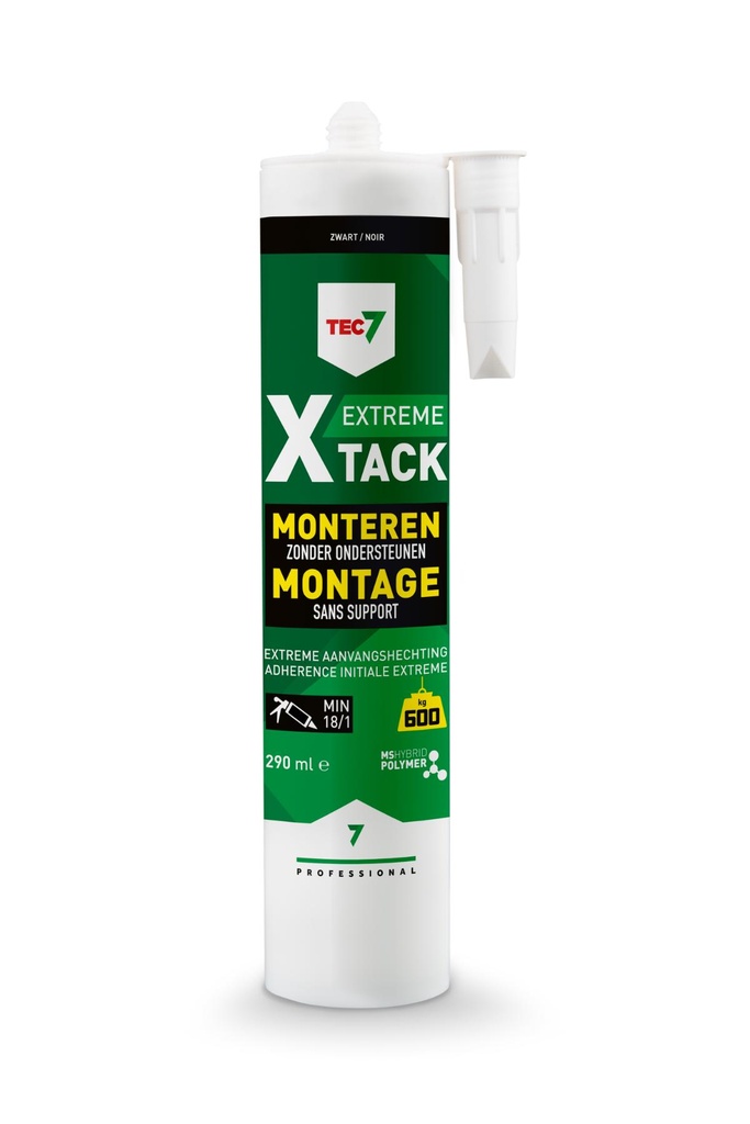X-Tack Zwart - patroon 290ML      EXTREEM MONTEREN ZONDER ONDERSTEUNENref:5414195455005