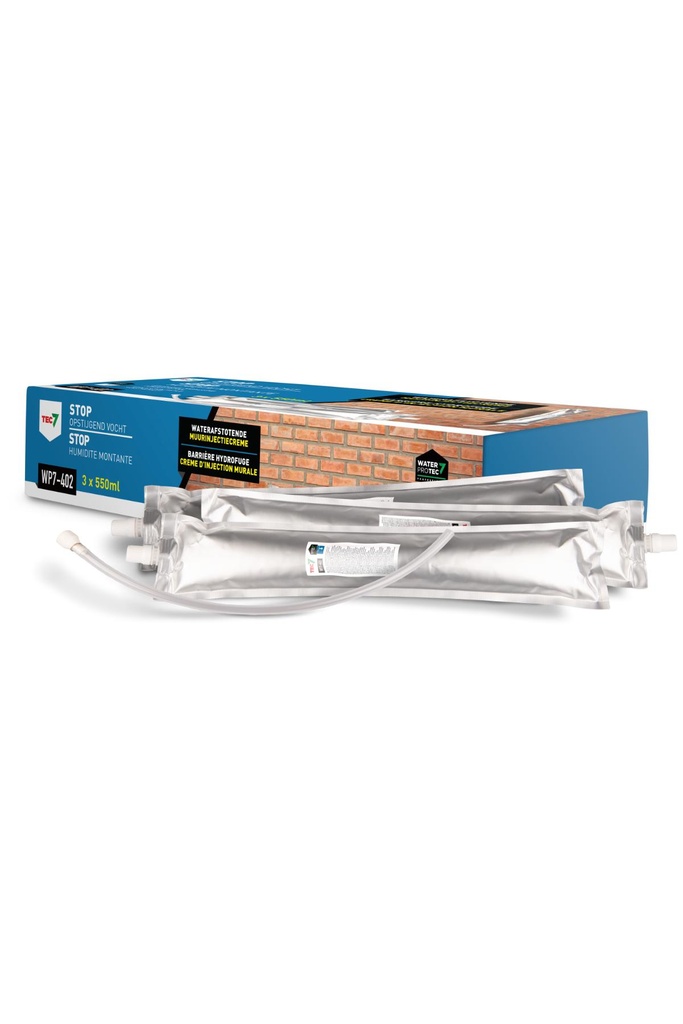 WP7-402 Stop Opstijgend Vocht 550ML+TIP(3ST)MUURINJECTIECREMEref:5414195011737
