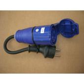 CAMPING VERLOOPSNOER CEE NAAR 220V STEKKER 15CM RUBBER
