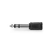 AUDIO stereo-adapter-6,35mm M<>3,5 mm Vr-recht-ABS-zw-doos
