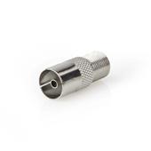 COAX adapter - F-Vr.<> Coax-Vr. - vernikkeld -1 stuk -doos