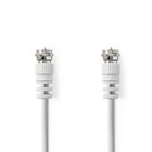 COAX F-kabel-3 m-F-M<>F-M-vernikkeld-2x afgesch-rond-wit-d