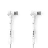 COAX kabel 120dB/75Ohm-5 m-Coax-M<>Coax-Vr-rond-wit-doos