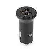 USB Autolader 24W - 2.4A x 2 USB-A poorten - zwart - doos