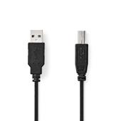 USB Kabel-2 m USB 2.0 - USB-A M<>USB-B M - rond -zw-doos