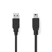 USB Kabel-2 m. - USB 2.0-USB-A M<>USB-mini-B M - zw-doos