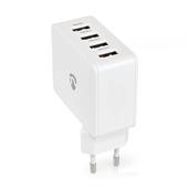 USB oplader 24W - 2.4A - 4 USB-A poorten - wit - doos