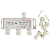 COAX F-CONNECTOR 3-WEG VERDELER 6,5MM ME