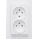 INBOUW ATHENIS WIT DUBBEL STOPCONTACT MET AARDING