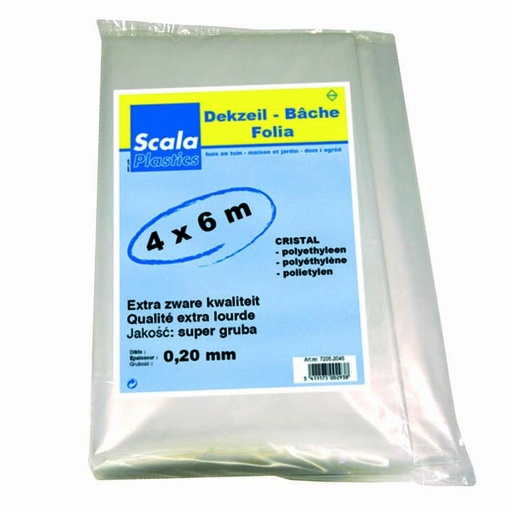 [88143] SCALA PLASTICS DEKZEIL PE 4X6M 0.20MM NATUREL ref 7205.2046