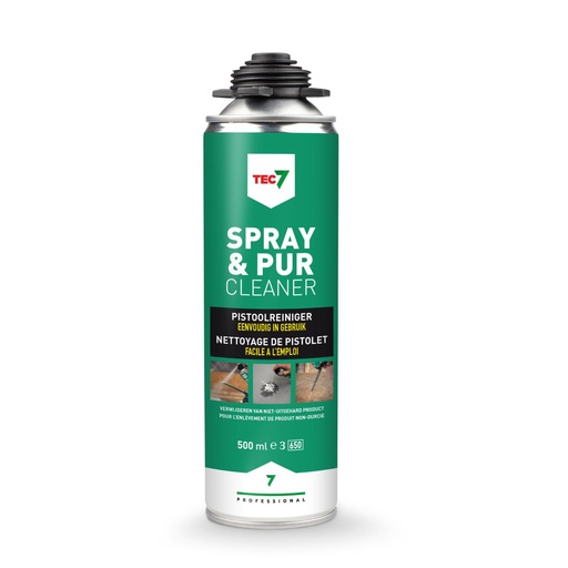 [101276] Spray & Pur Cleaner- aërosol 500ML       PISTOOLREINIGER / VERWIJDEREN VAN NIET UITGEHARD SCHUIMref:5414195670811