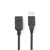 [104951] USB Kabel - 2 m. - USB 2.0 - USB-A M<>USB-A Vr - zw-doos