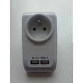 [2557] ADAPTER MET USB CHARGER 2X1,05A