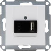 [47008] INBOUW ATHENIS STOPCONTACT USB WIT