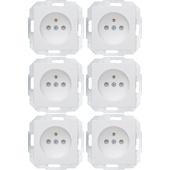 [47022] INBOUW ATHENIS WIT STOPCONTACT MET AARDING 6-PAK