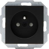 [47034] INBOUW ATHENIS ZWART STOPCONTACT MET AARDING