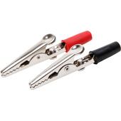 [50303] KROKODILKLEMMEN  ROOD+ZWART 2 STUKS