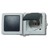 [71013] OPBOUW OUTDOOR CONTACTDOOS + WISSELSCH.HORIZONTAAL IP44 1P