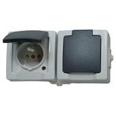 [71018] OPBOUW OUTDOOR DUB CONTACTDOOS + KINDB NAUTIC IP44 VERT.