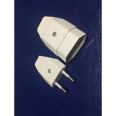 [99343] STEKKER PLAT +KOPPELSTEKKER PLAT 2.5A WIT BL