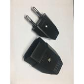[99344] STEKKER PLAT +KOPPELSTEKKER PLAT 2.5A ZWART BL
