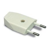 [99345] STEKKER PLAT 2P POLY 2,5A WIT 1001 2st BL