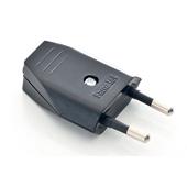 [99346] STEKKER PLAT 2P POLY 2,5A ZWART 1001-N 2st BL