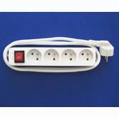 [99369] STEKKERBLOK + KABEL 3G1,5MM2*5M + SWITCH 4X16A/230V WIT