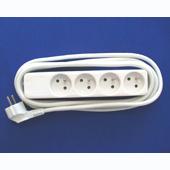 [99371] STEKKERBLOK + KABEL 3G1,5MM2*5M 4X16A/230V WIT