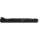 [99374] STEKKERBLOK 10X16A MET VEILIGHEID+SNOER 1,5M +2X SCH. ZWART