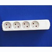 [99381] STEKKERBLOK 4X16A MET VEILIGHEID ZONDER SNOER WIT