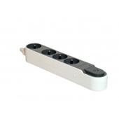 [99382] STEKKERBLOK 4X16A MET VEILIGHEID+SNOER 3M+SCH. GRIJS