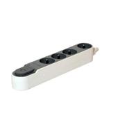 [99383] STEKKERBLOK 4X16A MET VEILIGHEID+SNOER 5M+SCH. WIT