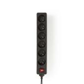 [99388] STEKKERBLOK 6X16A SNOER 1,5M+SCH. ZWART