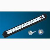 [99397] STEKKERBLOK+KABEL 1,5M+SWITCH 9X16A/230V WHITE/BLACK