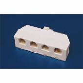 [102732] TEL MODULAIR ADAPTOR 1M/4FEM 6P4C WHITE