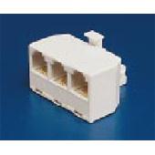[102733] TEL MODULAR ADAPTOR 1M/3FEM 6P4C WHITE