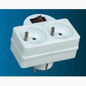 [103593] TWEEWEGSTEKKER MET SCHAKELAAR 2X16A WHITE
