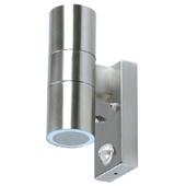 [107454] WANDLAMP GU10 EXCL. RVS IP44+SENSOR